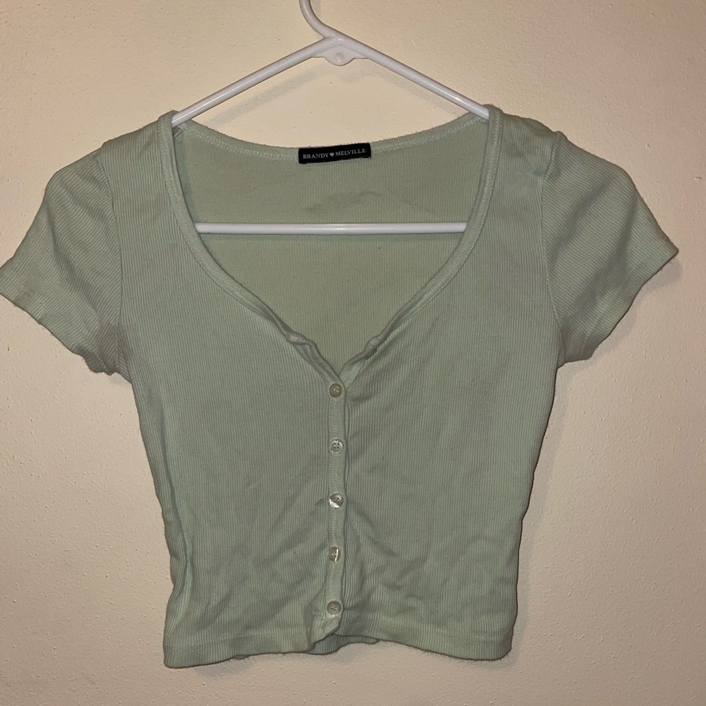Zelly Short Sleeve Crop Top - Brandy Melville